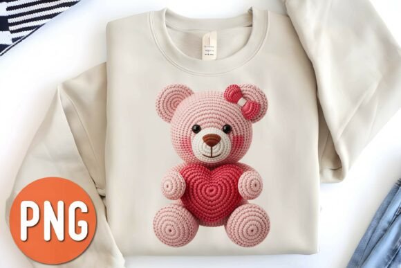 Cute Crochet Bear Holding Heart PNG: A Versatile Digital Asset for Creative Projects