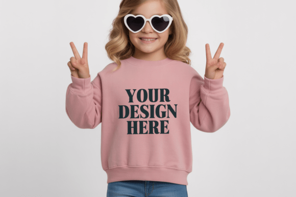 Enhance Your Design Workflow with the Kids Gildan 18000B Crewneck Mockup 10