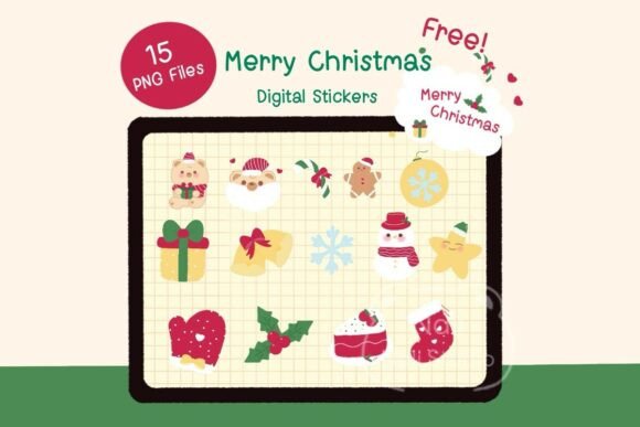 Free Pastel Christmas Stickers