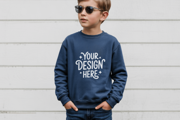 Gildan 18000B Crewneck Kids Mockup 1