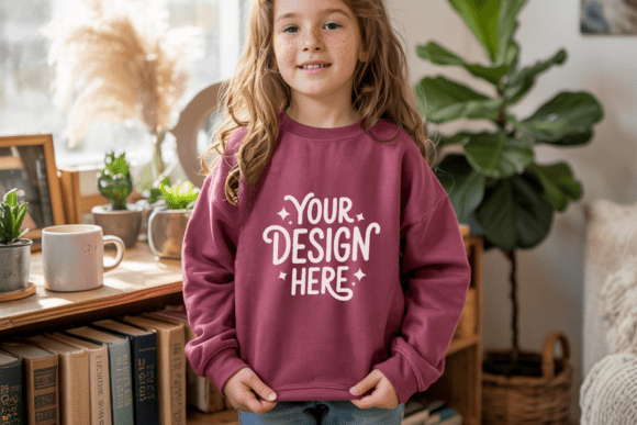 Gildan 18000B Crewneck Kids Mockup 8