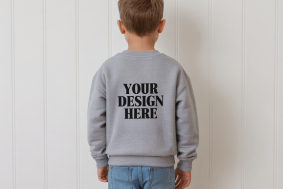 Gildan 18000B Kids Crewneck Mockup 10