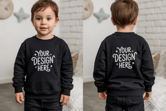 Gildan 18000B Kids Crewneck Mockup 9