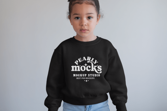Gildan 18000B Kids Sweatshirt Mockup 34