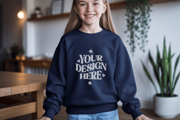 Gildan 18000B Sweatshirt Kids Mockup 12