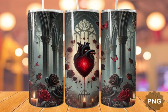 Gothic Heart Tumbler Wrap 20oz: A Stylish and Versatile Digital Design for Crafters