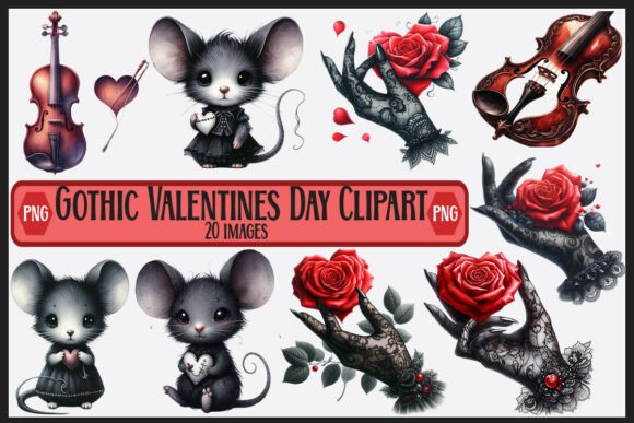 Gothic Valentines Day Clipart