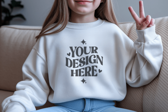 Kids Gildan 18000B Sweatshirt Mockup 43