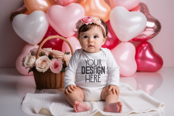 Love Valentines Baby Newborn Onesie Mock: A Simple Way to Showcase Your Designs