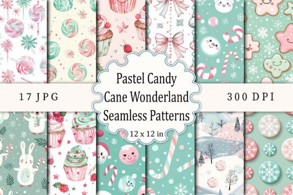 Pastel Candy Cane Wonderland Seamless: A Delightful Design Resource