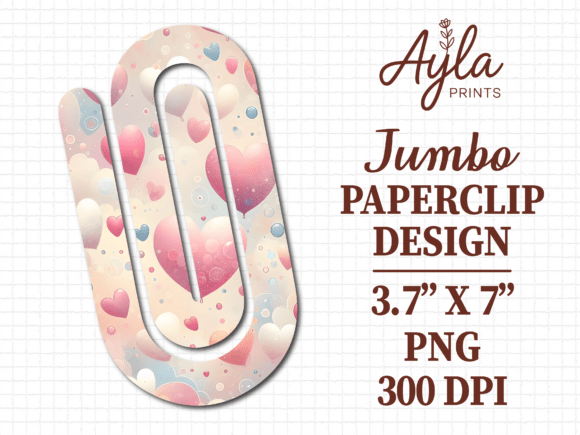 Pastel Cloud Hearts Jumbo Paperclip: A Stylish and Practical Digital Design for Modern Creatives