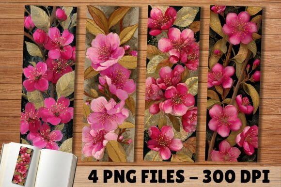 Pink Cherry Blossom Gold Bookmark: A Versatile and Elegant Design