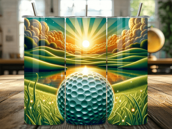 Sunrise Golf Ball Green Tumbler Wrap