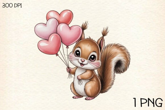 Valentine Animal Balloons PNG Clipart