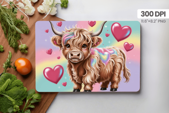 Valentine Day Highland Cow Cutting Board: A Unique Addition to Your Kitchen and Business