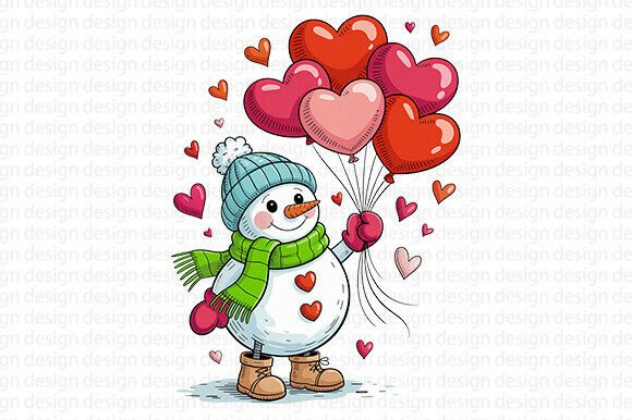 Valentine Snowman Png, Heart: A Versatile Design for Creative Projects