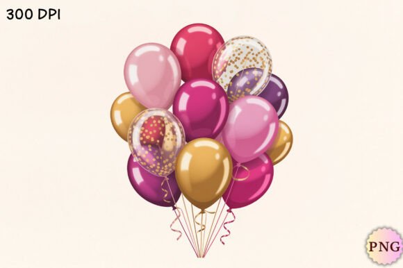 Valentine’s Day Balloons PNG Clipart for Creative Projects