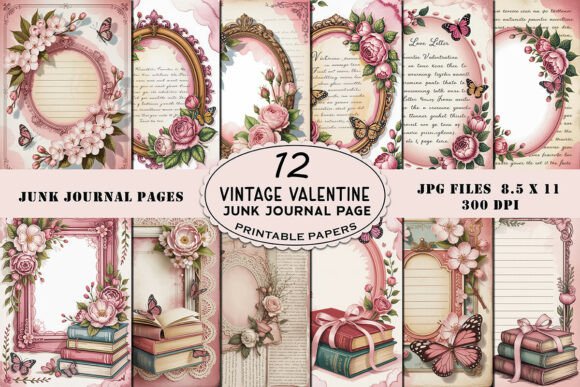 Vintage Valentine Junk Journal Page: A Creative Resource for Digital and Physical Projects