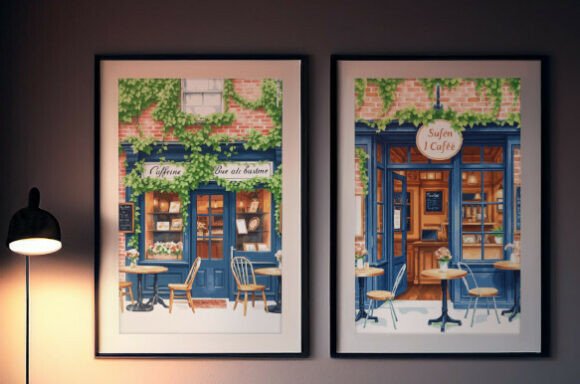 Watercolor Café Street