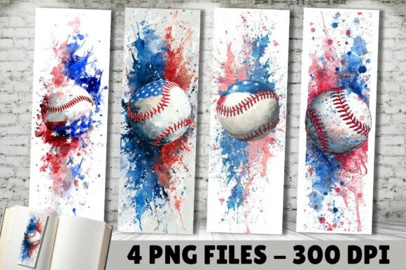 Watercolor USA Flag Baseball Bookmark: A Creative and Practical Tool for Modern Creators