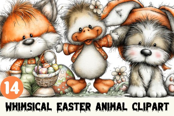 Whimsical Easter Animal Clipart